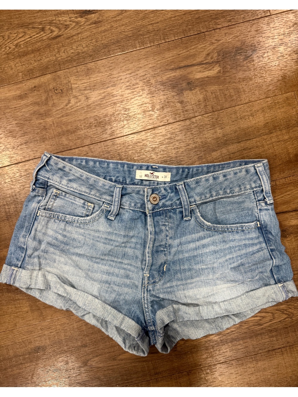 Hollister Light Wash Denim Short Shorts